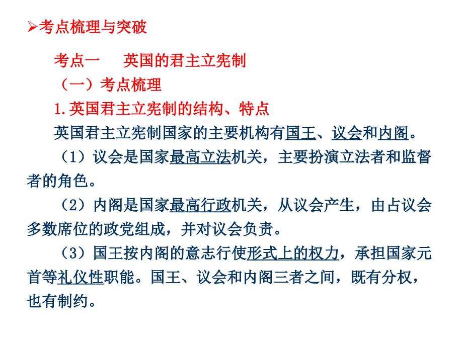 2013届高考政治调研选修三国家与国际组织常识专题2君主立宪制和民主共和制复习课件43张ppt资料_第3页