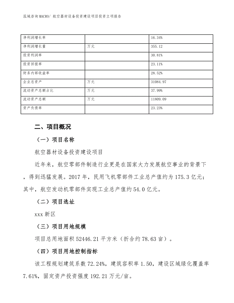 航空器材设备投资建设项目投资立项报告.docx_第4页