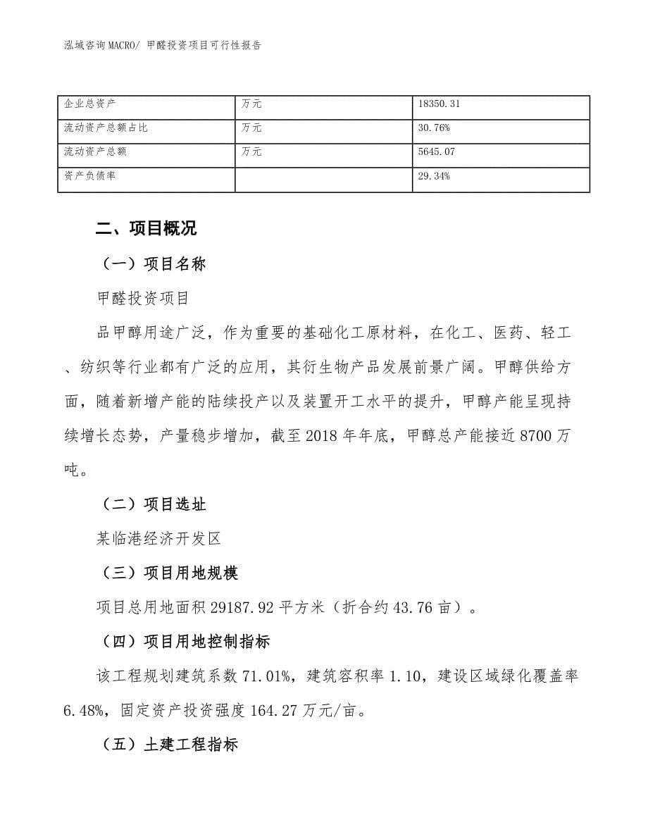 甲醛投资项目可行性报告.docx_第5页