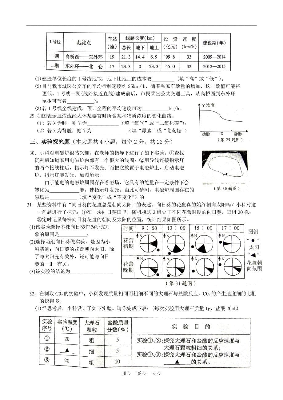 宁波市2009年初中毕业生学业考66806_第5页