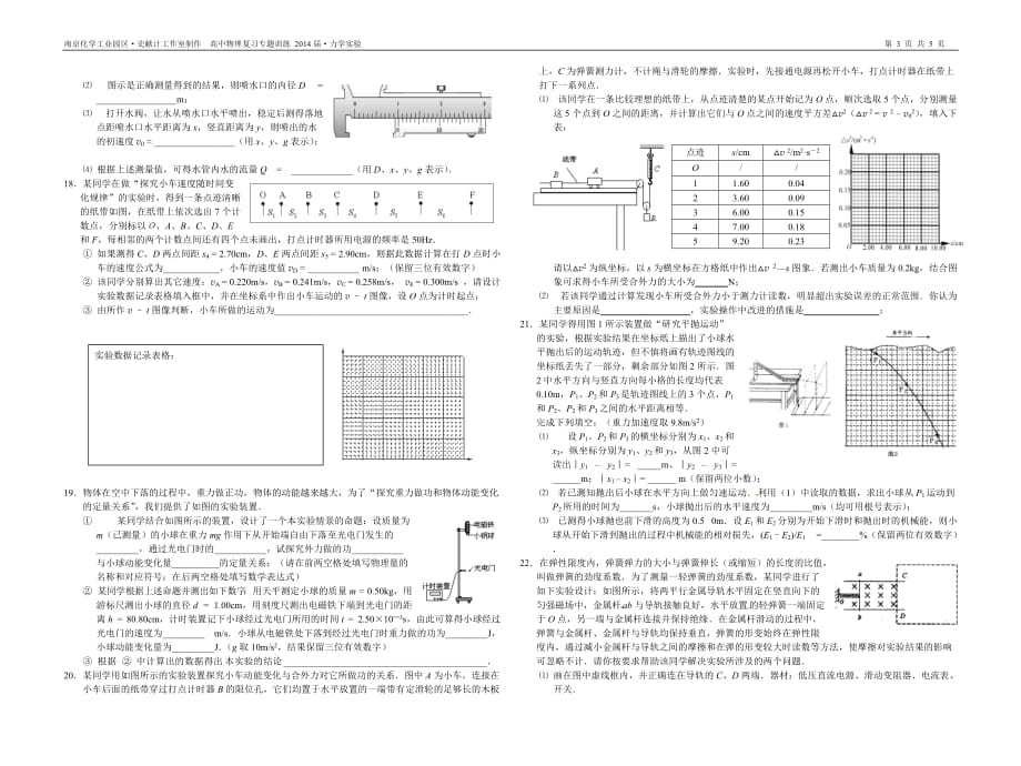 2014年高考物理复习专题训练-力学实验资料_第3页