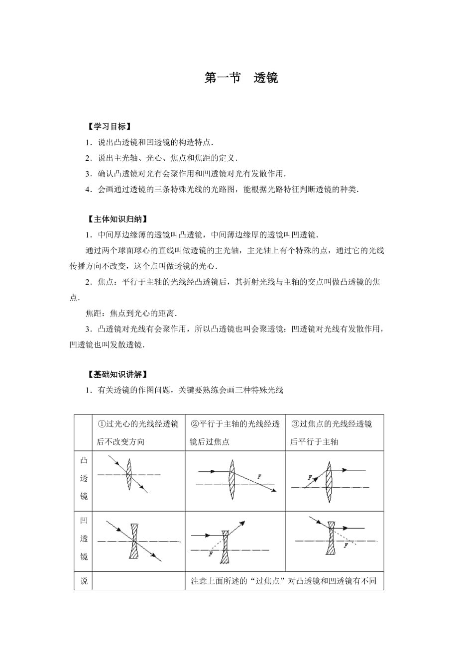 人教版物理八下3.1透镜同步试题（i）_第1页