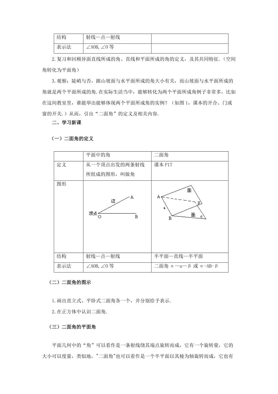 空间平面与平面的位置关系沪教版高三上教案_第2页