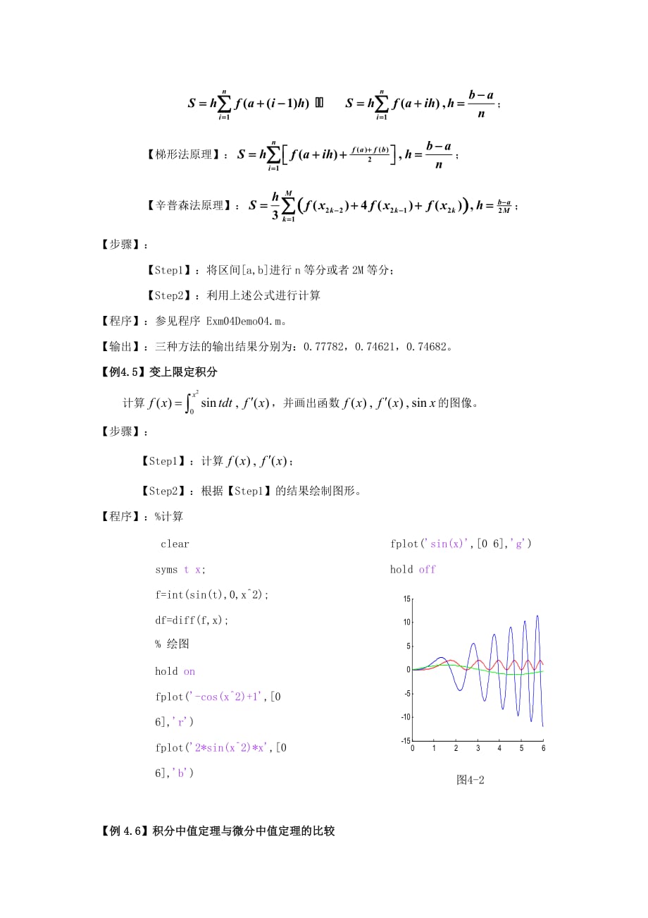 数学实验教程-实验4-一元函数积分学_第4页