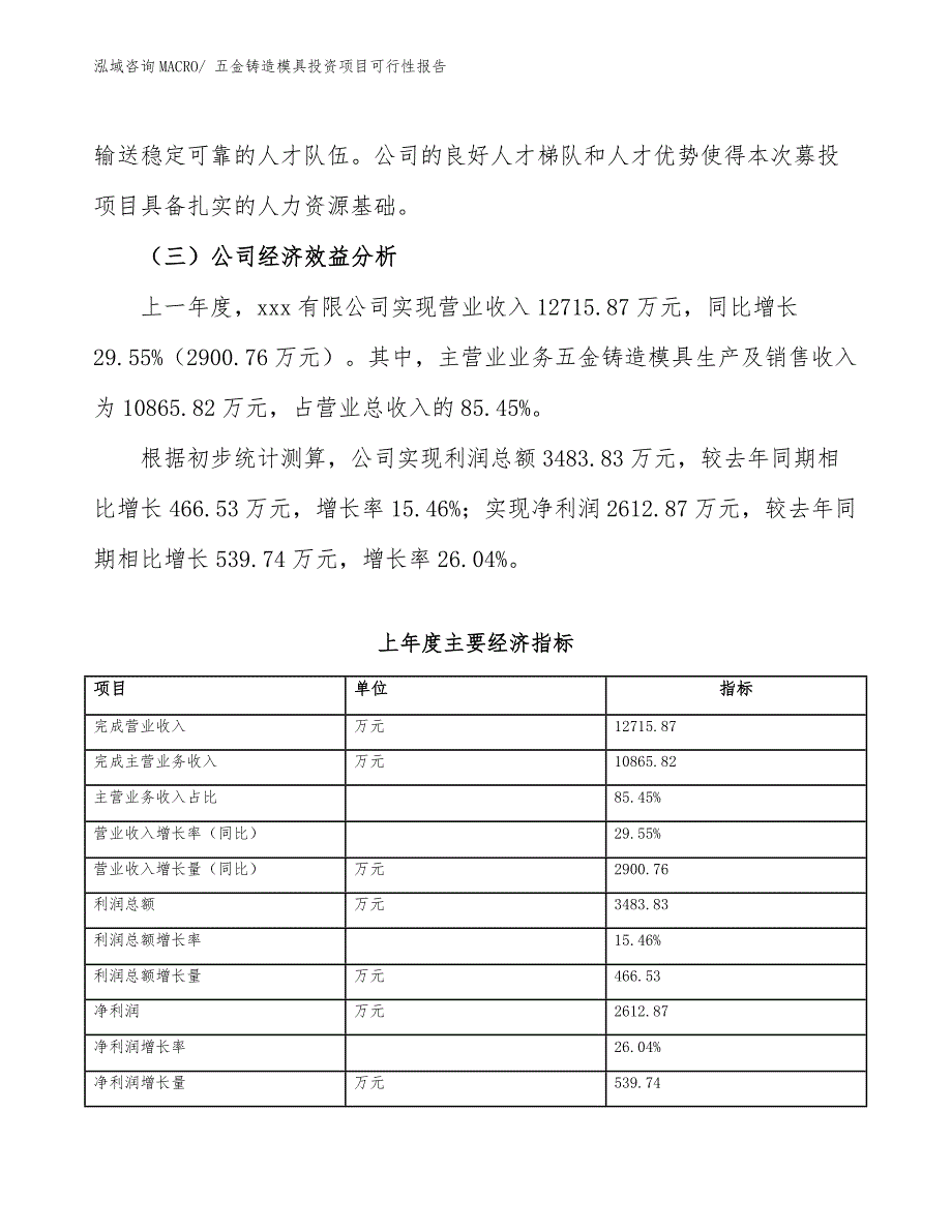 五金铸造模具投资项目可行性报告.docx_第4页