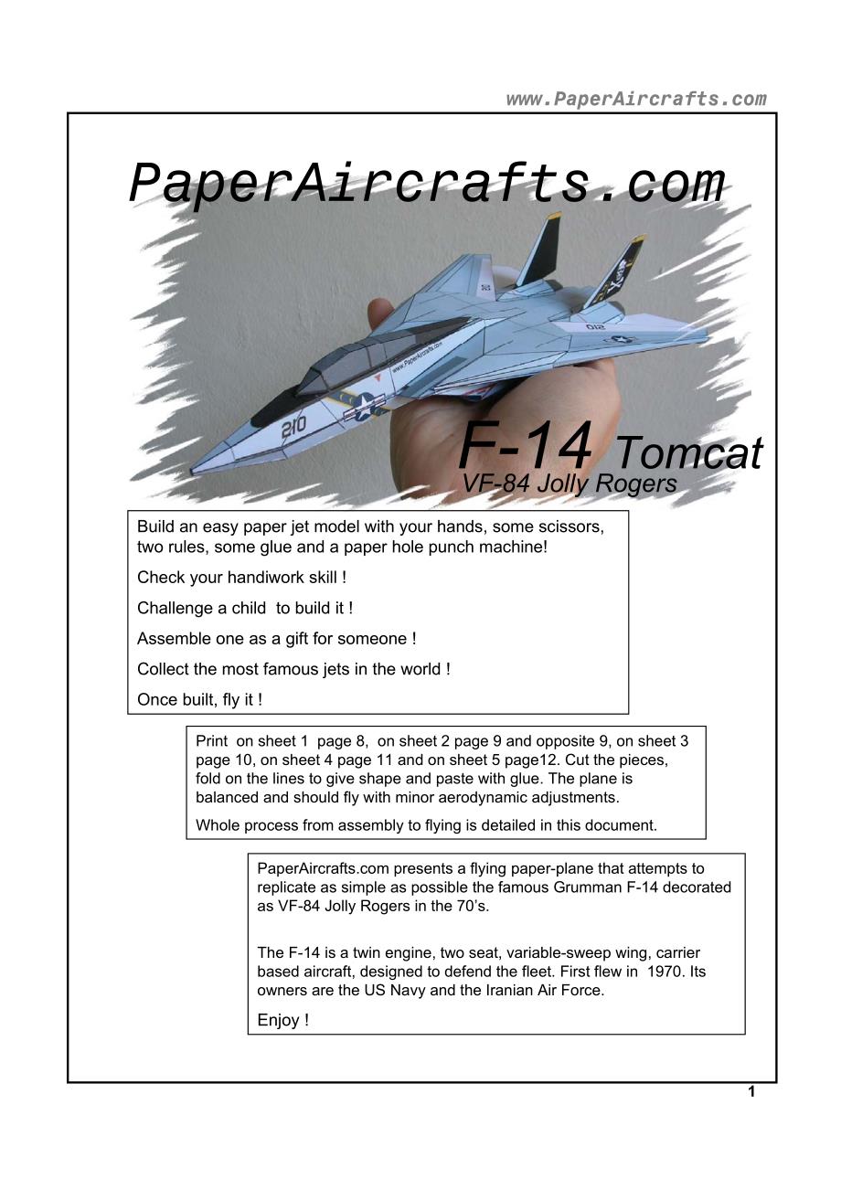 F-14可飞折纸 模型_第1页