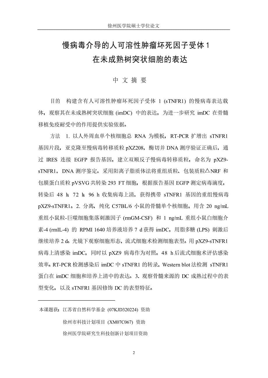 慢病毒介导的人可溶性肿瘤坏死因子受体1在未成熟树突状细胞的表达_第5页