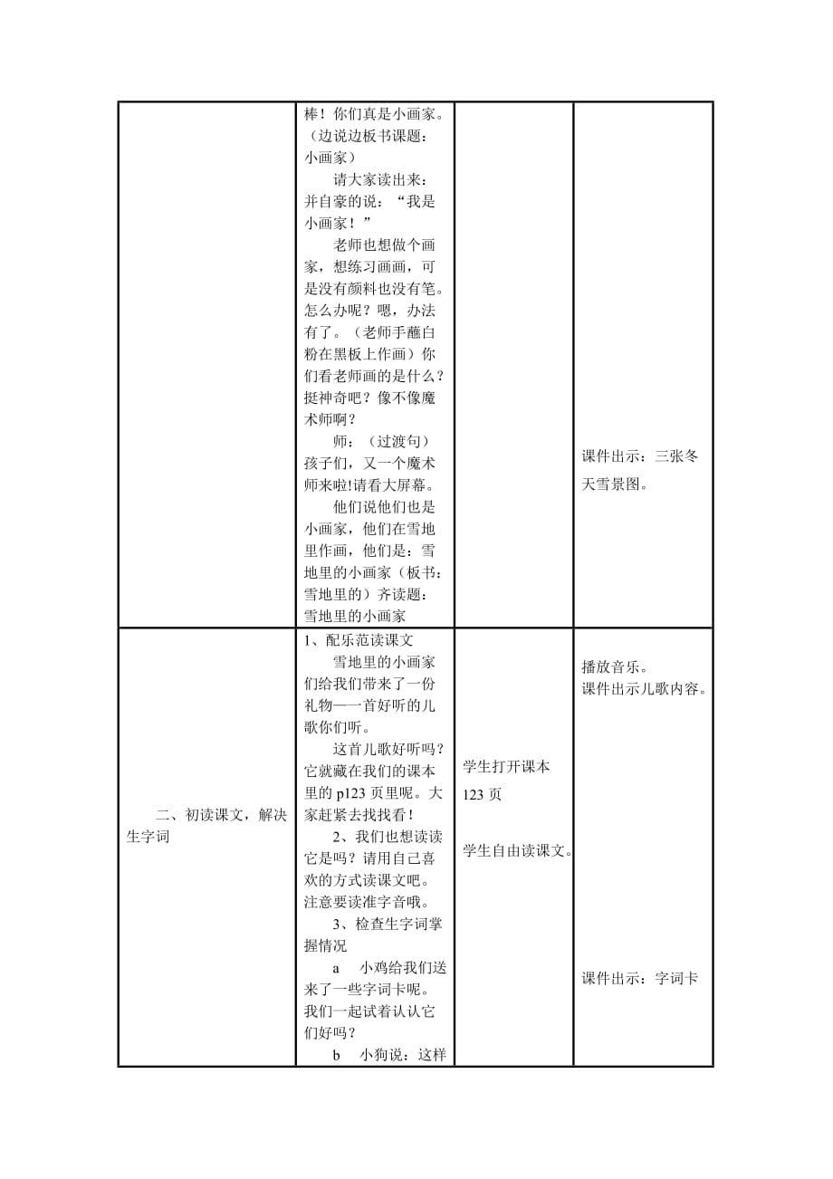 信息化教学设计作业-雪地里的小画家_第3页