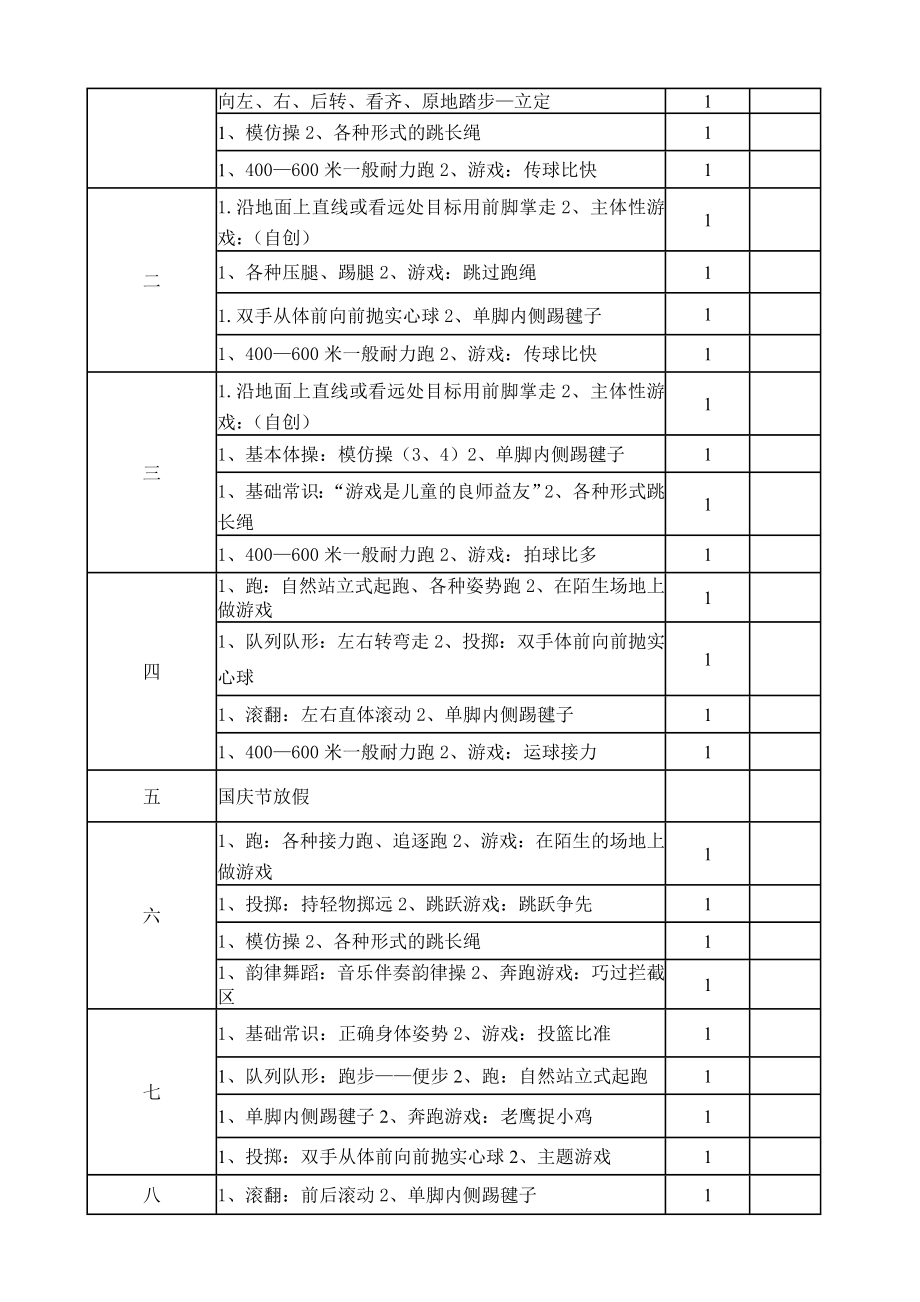 小学体育二年级下册教案 王野_第4页