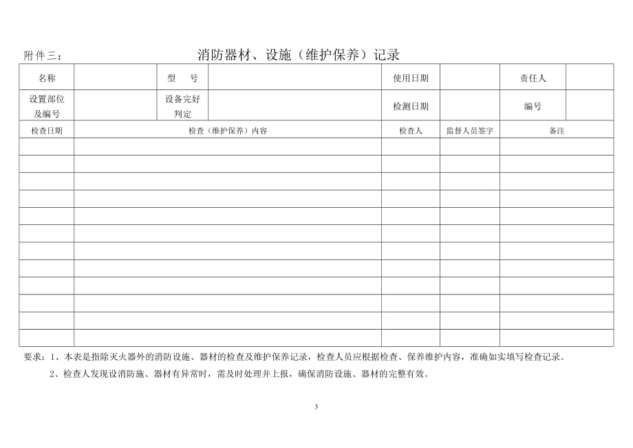 消防设施检查记录表空白_第3页