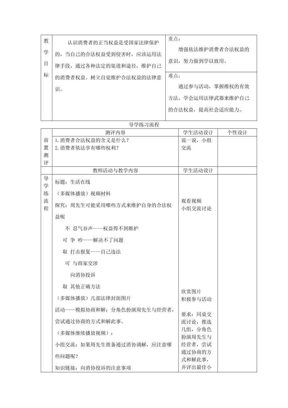 春八年级政治下册第16课消费者的合法权益受法律保护教案苏教版_第4页