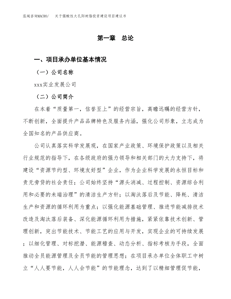 关于强酸性大孔阳树脂投资建设项目建议书范文（总投资6000万元）.docx_第3页