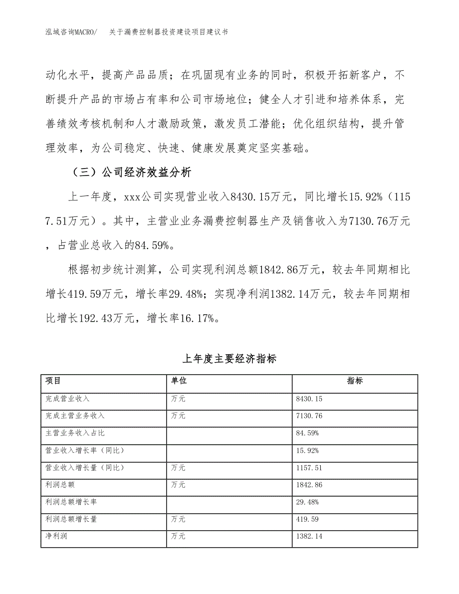 关于漏费控制器投资建设项目建议书范文（总投资5000万元）.docx_第4页