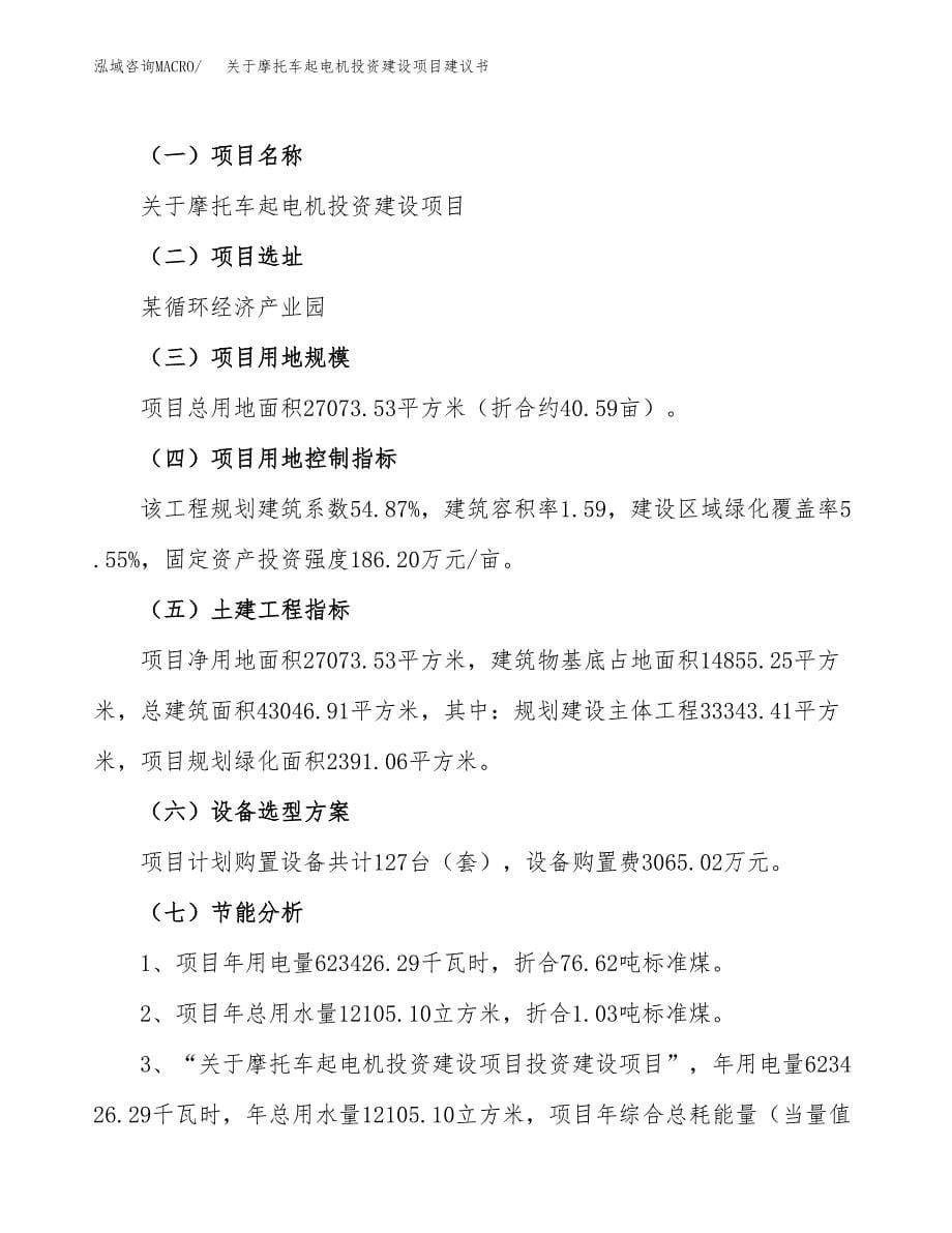 关于摩托车起电机投资建设项目建议书范文（总投资9000万元）.docx_第5页