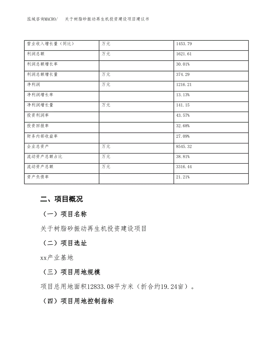 关于树脂砂振动再生机投资建设项目建议书范文（总投资4000万元）.docx_第4页