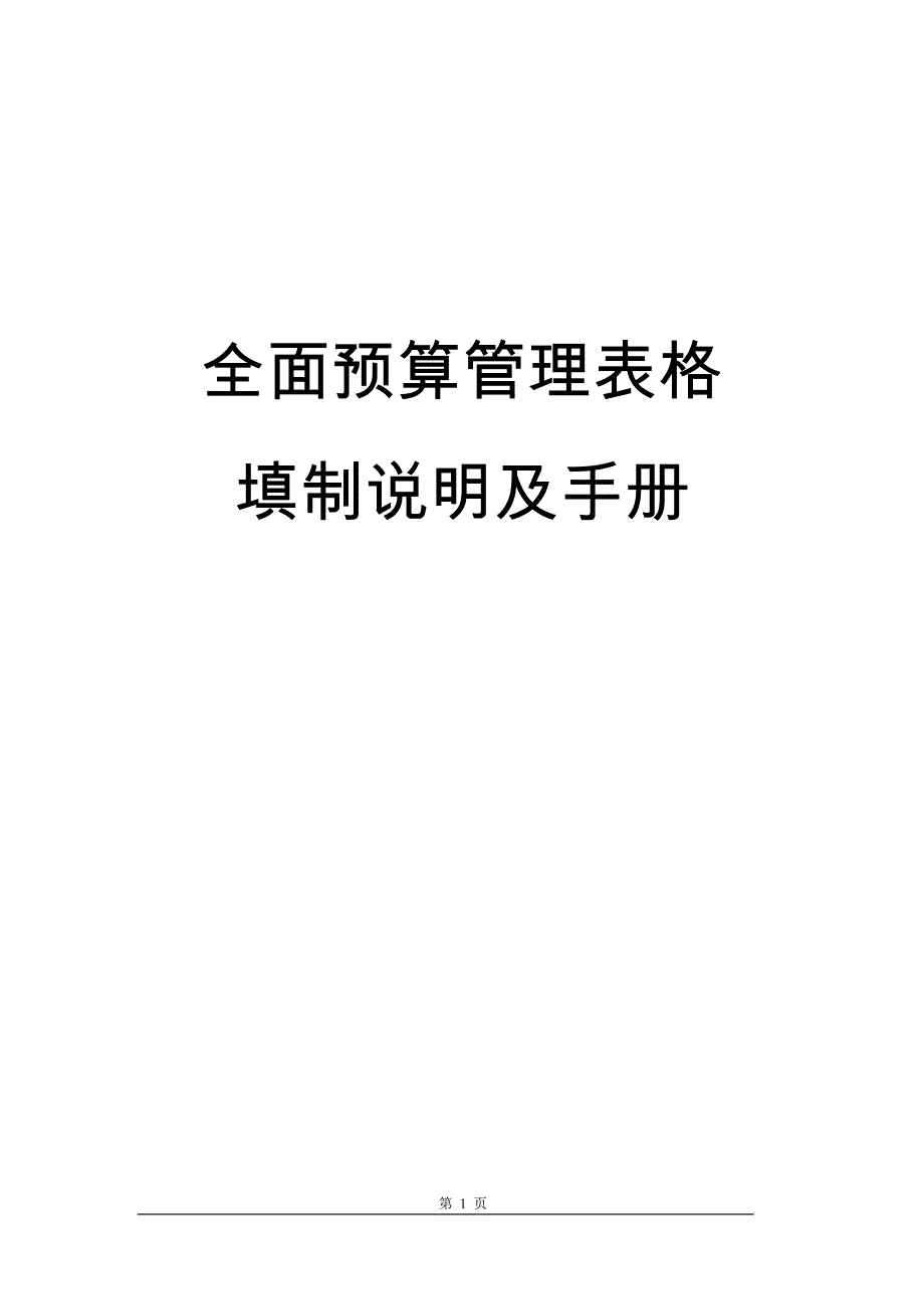 全面预算管理表格填制说明及手册资料_第1页