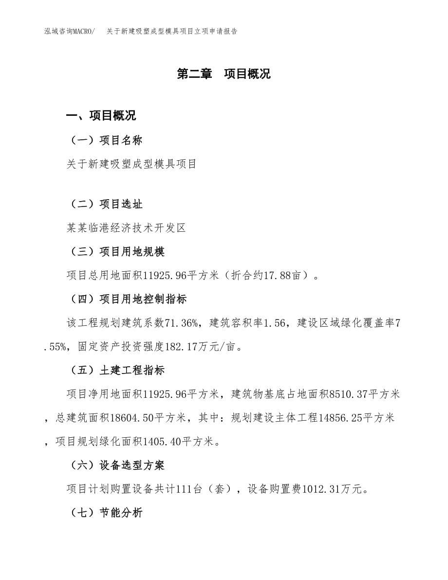 关于新建吸塑成型模具项目立项申请报告模板.docx_第5页