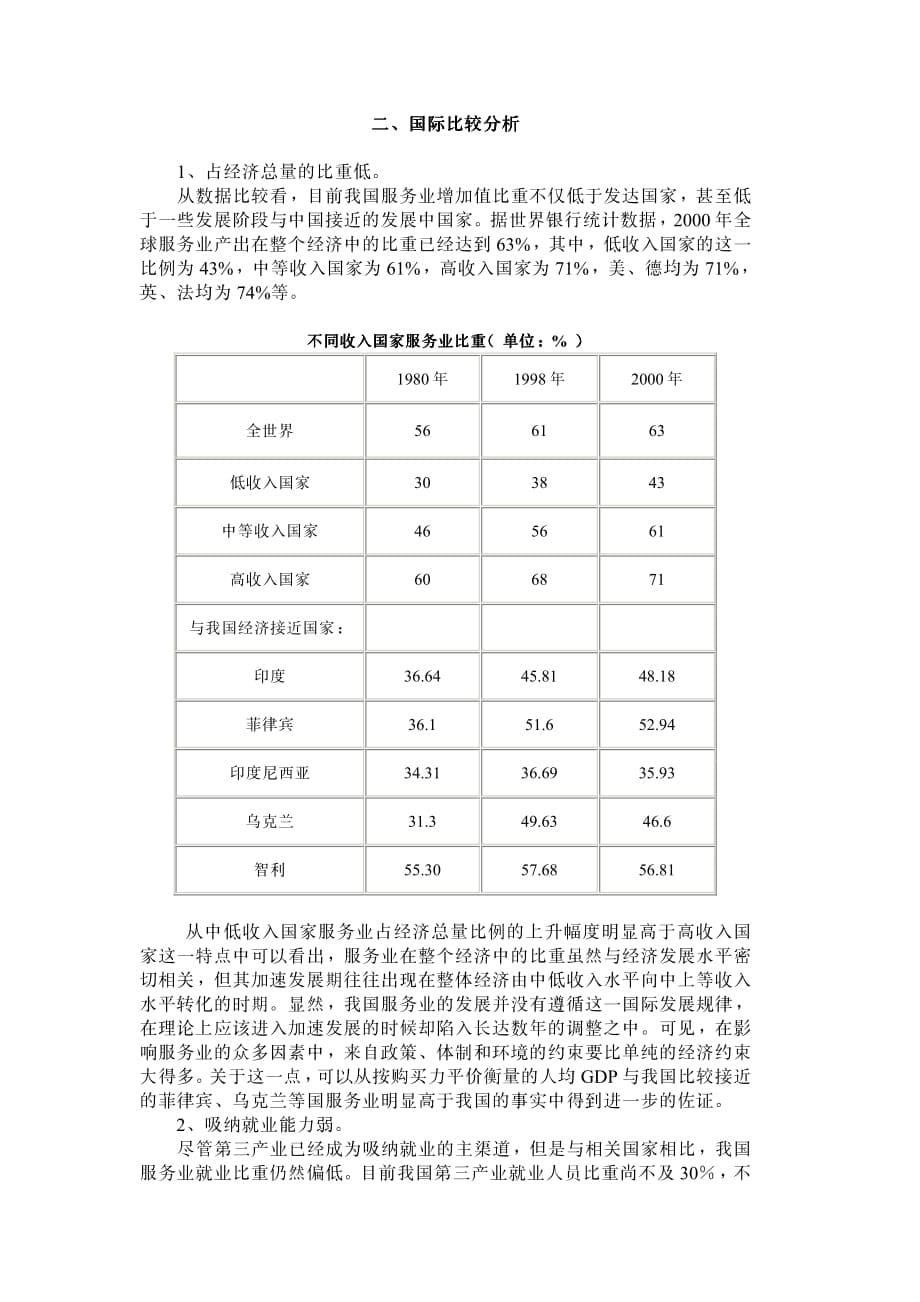 我国服务业发展现状及前景分析我国服务业发展现状及前..._第5页