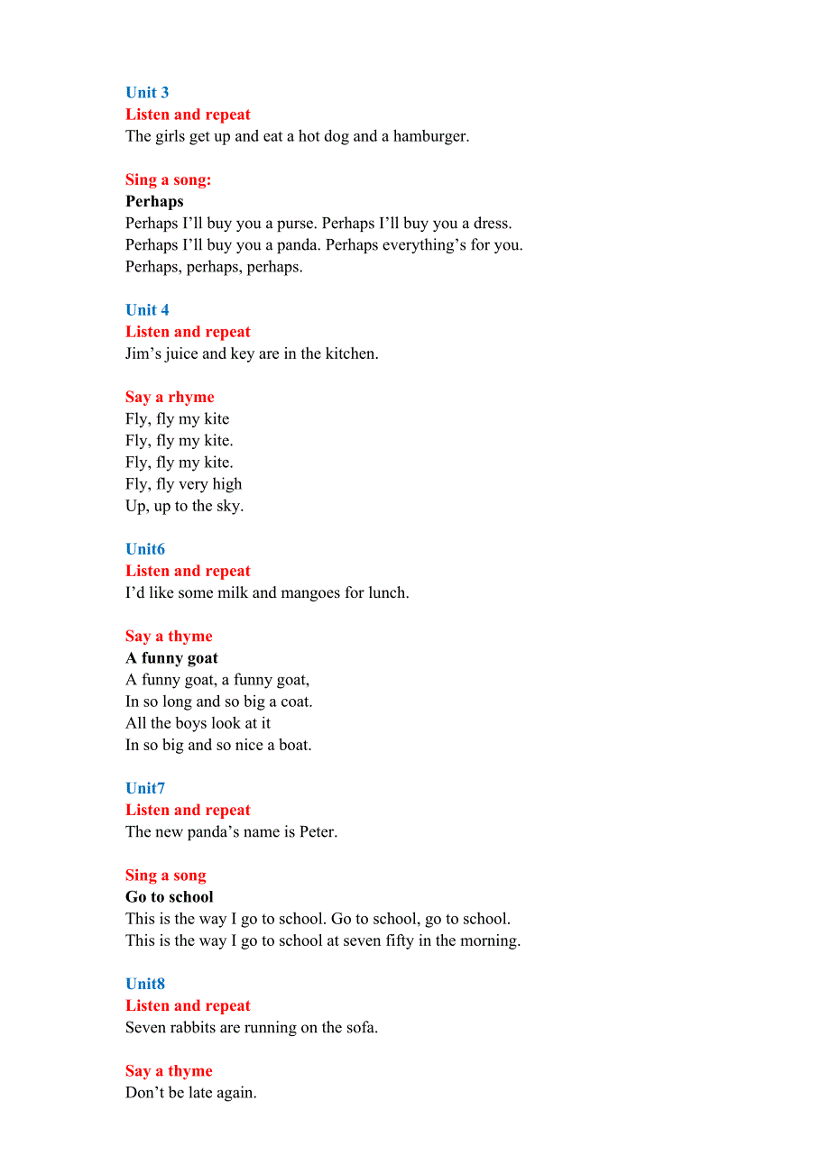 小学牛津英语3b~6b诗歌整理_第3页