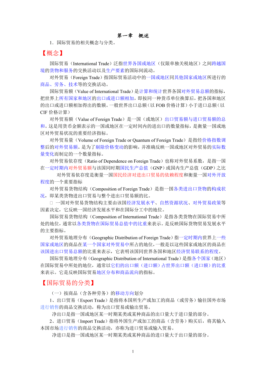 国际贸易期末复习要点_第1页