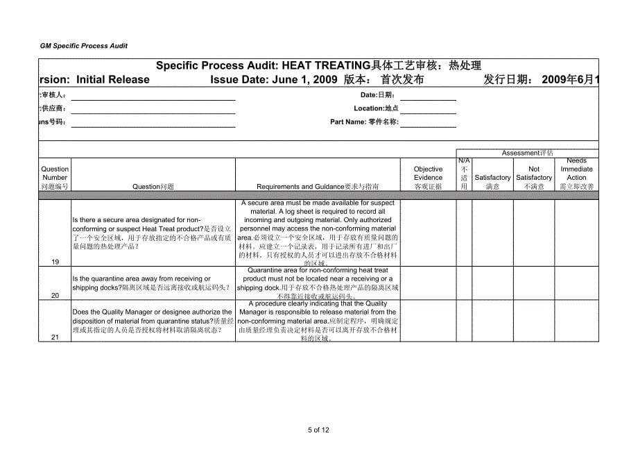 GM1927-16a特殊过程审核-热处理Heat Treating Process Audit资料_第5页