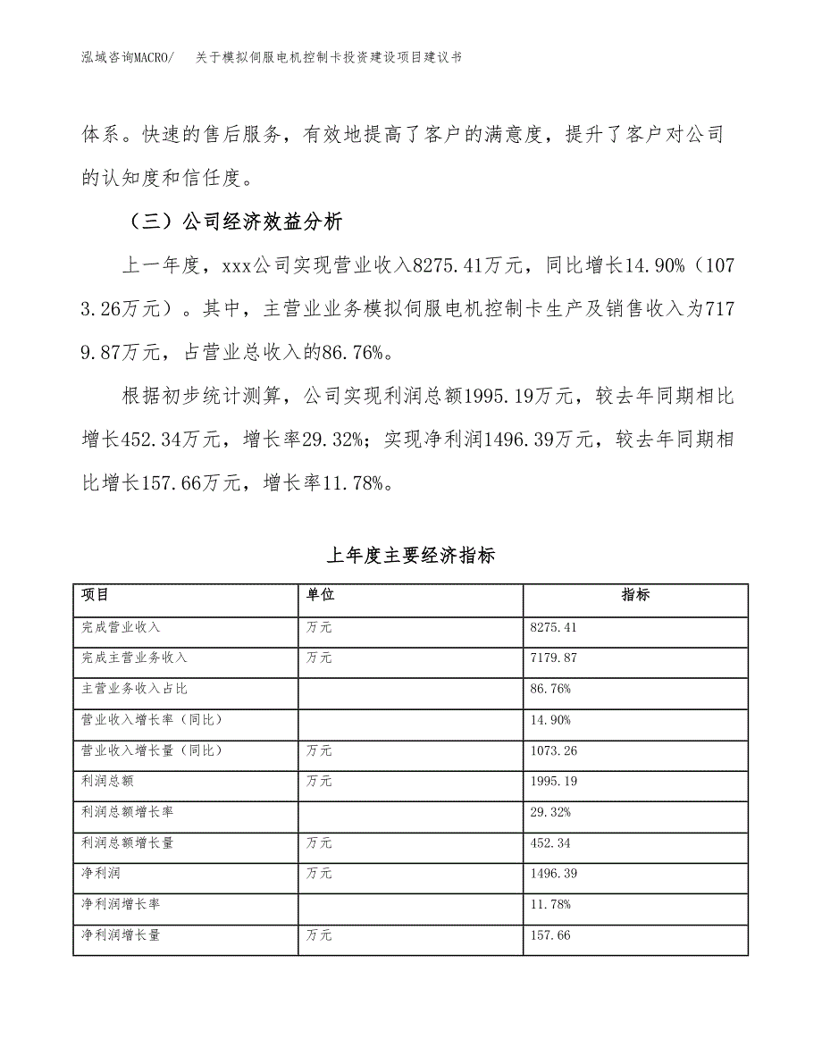 关于模拟伺服电机控制卡投资建设项目建议书范文（总投资14000万元）.docx_第3页