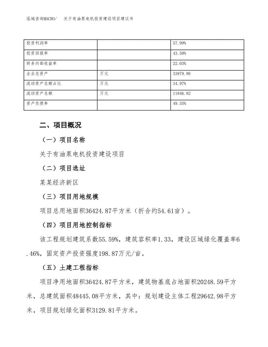 关于有油泵电机投资建设项目建议书范文（总投资15000万元）.docx_第5页