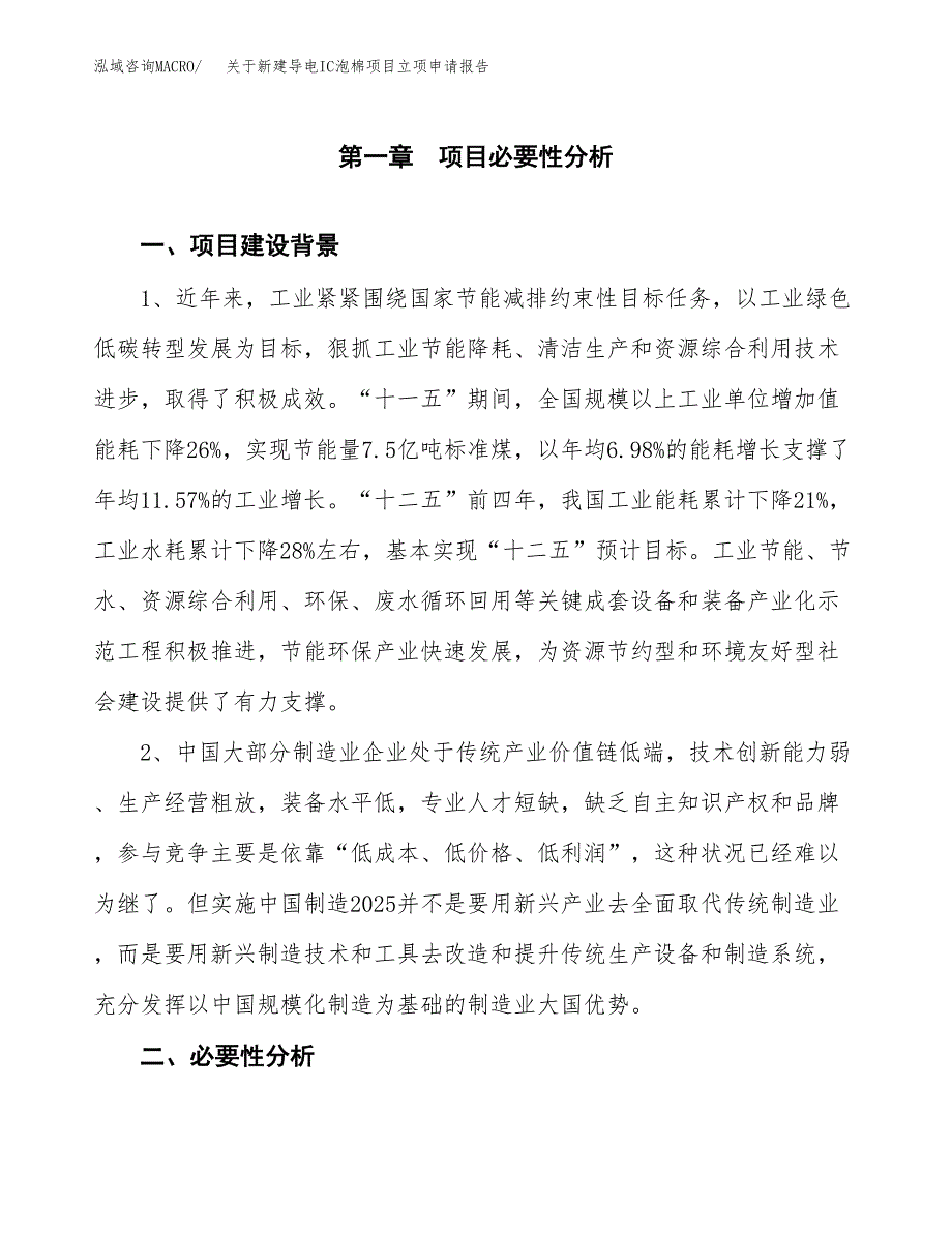 关于新建导电IC泡棉项目立项申请报告模板.docx_第2页