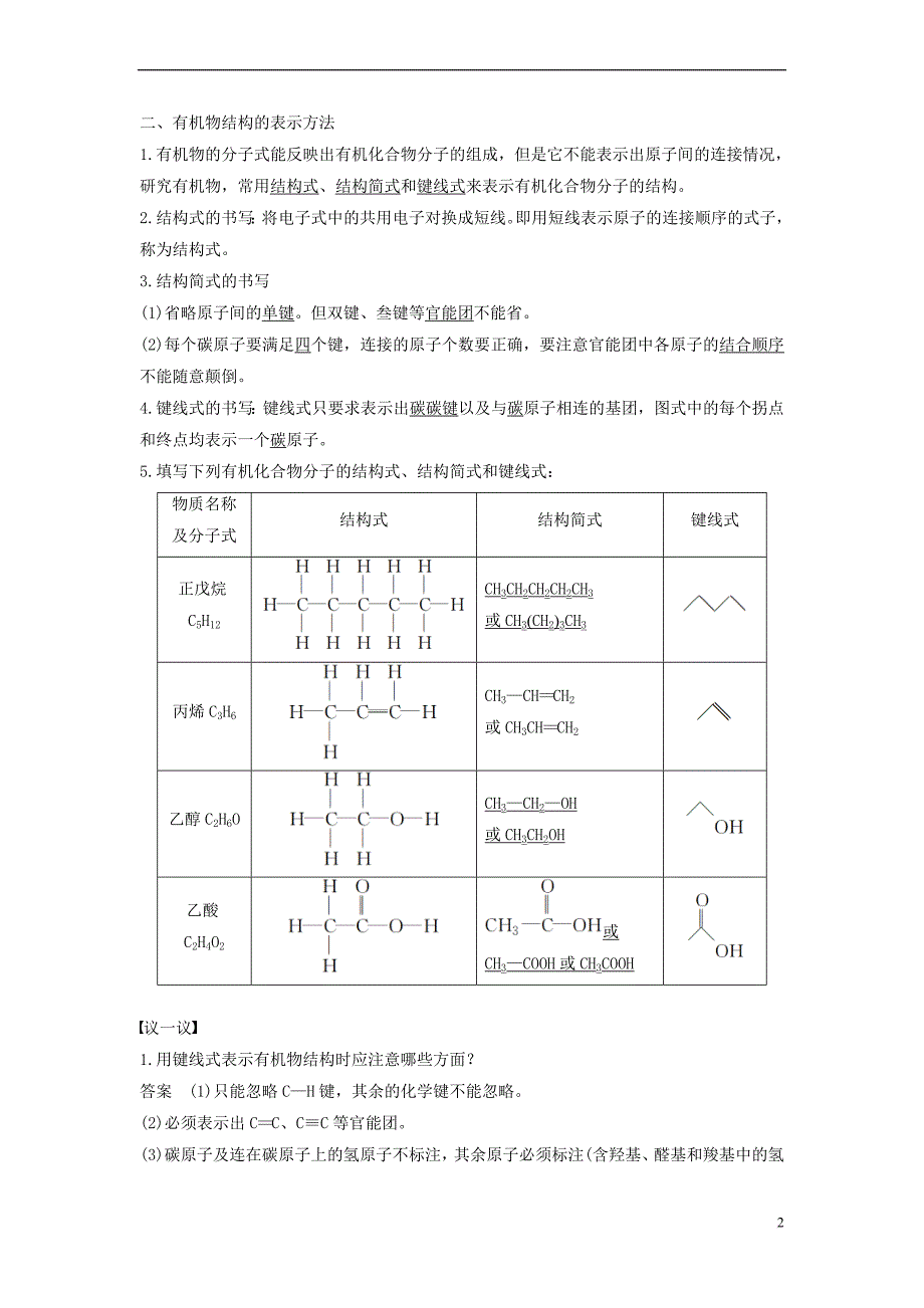 2017-2018学年高中化学 专题2 有机物的结构与分类 第一单元 有机化合物的结构 第1课时 有机物中碳原子的成键特点及结构的表示方法教学案 苏教版选修5_第2页