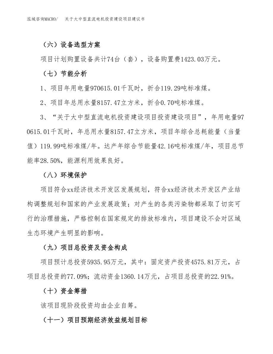 关于大中型直流电机投资建设项目建议书范文（总投资6000万元）.docx_第5页