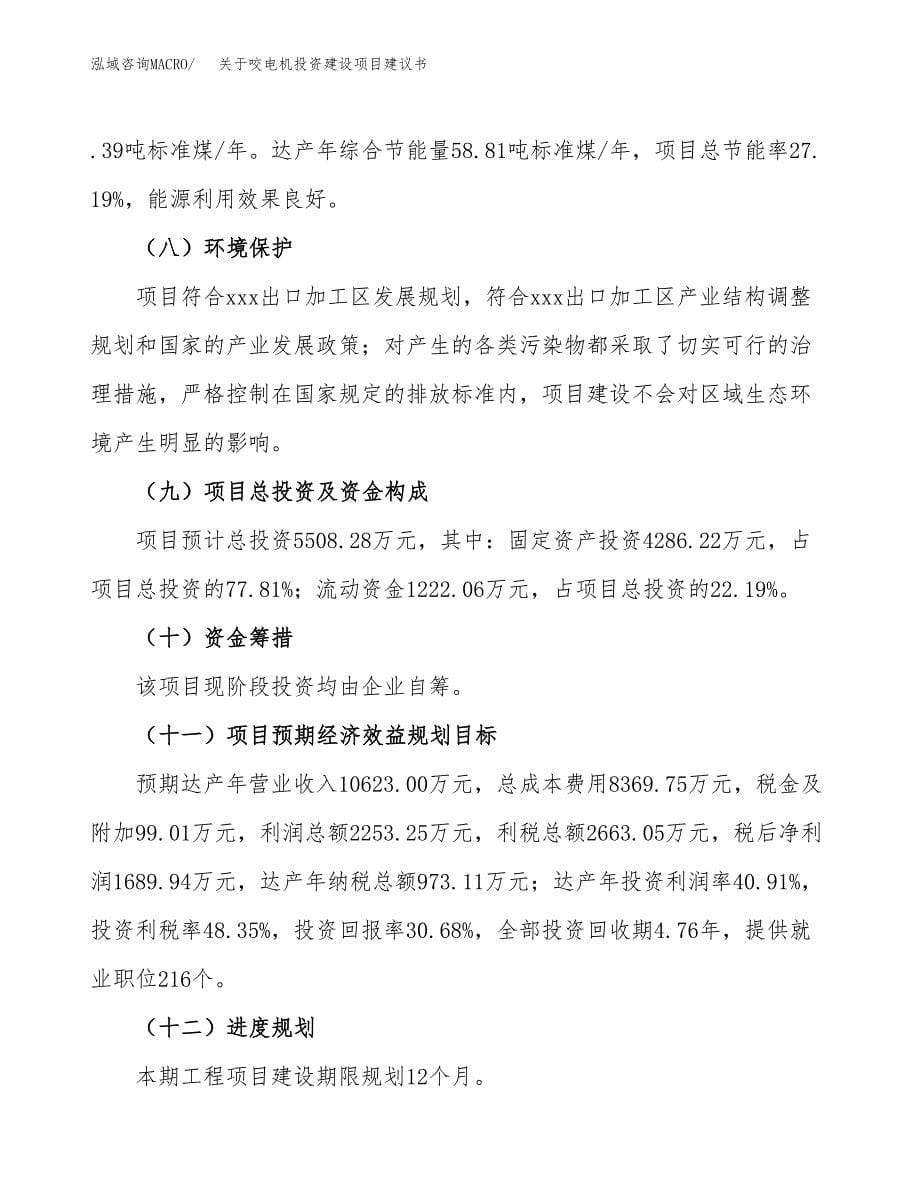 关于咬电机投资建设项目建议书范文（总投资6000万元）.docx_第5页