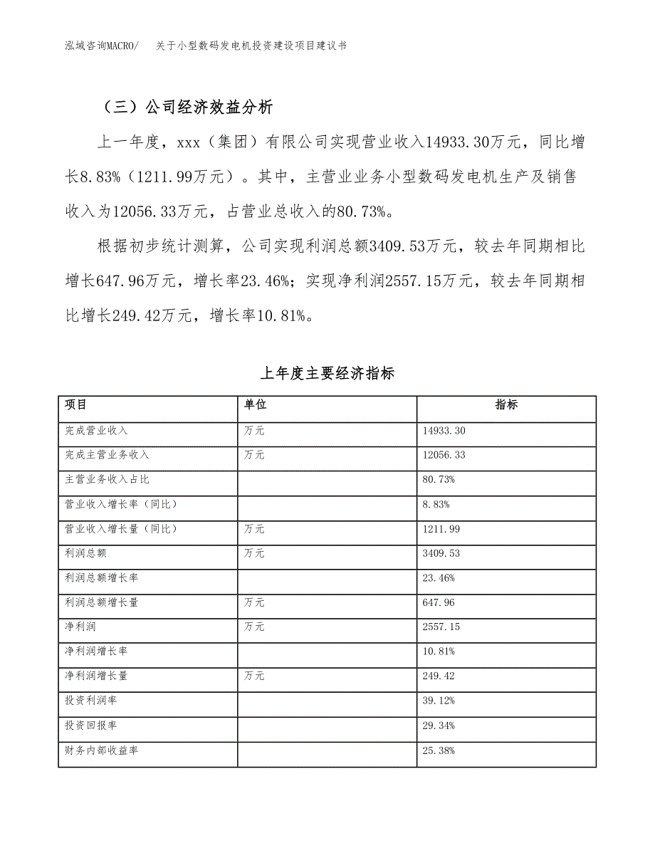 关于小型数码发电机投资建设项目建议书范文（总投资13000万元）.docx_第3页