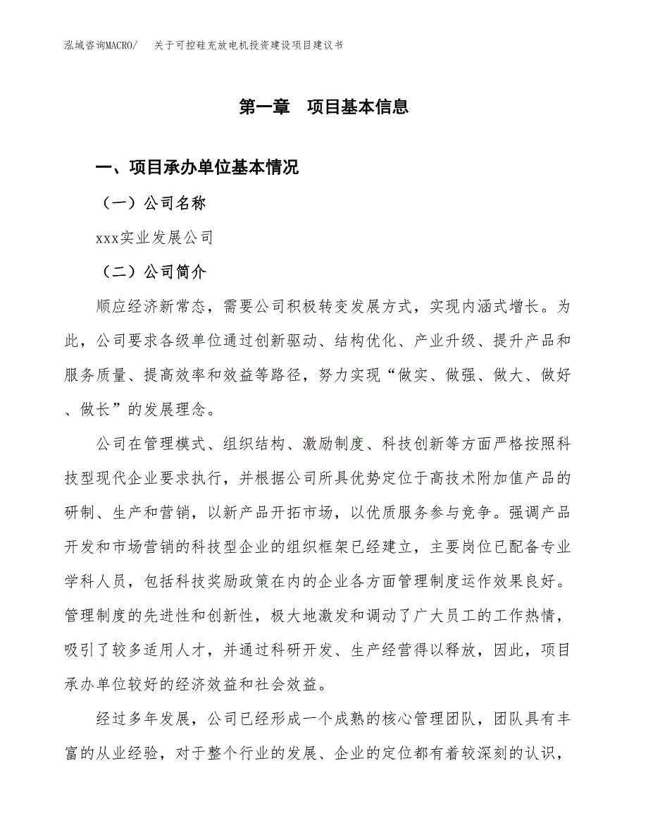 关于可控硅充放电机投资建设项目建议书范文（总投资19000万元）.docx_第3页