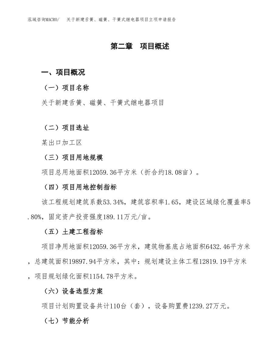 关于新建舌簧、磁簧、干簧式继电器项目立项申请报告模板.docx_第5页