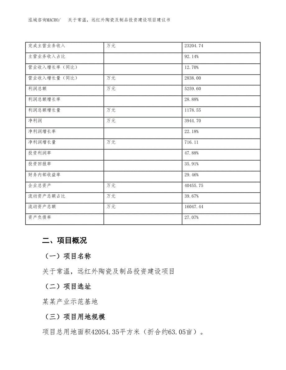 关于常温远红外陶瓷及制品投资建设项目建议书范文（总投资17000万元）.docx_第5页