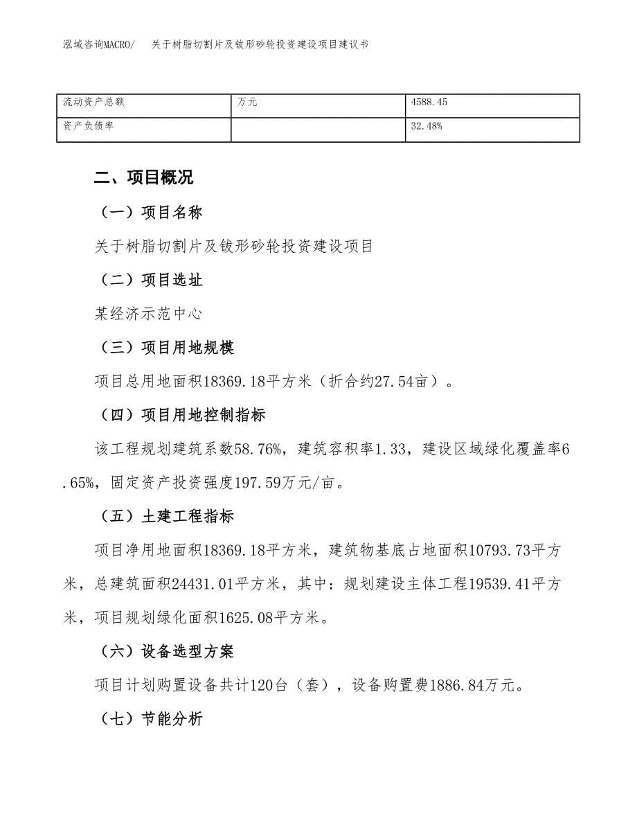 关于树脂切割片及钹形砂轮投资建设项目建议书范文（总投资8000万元）.docx_第5页