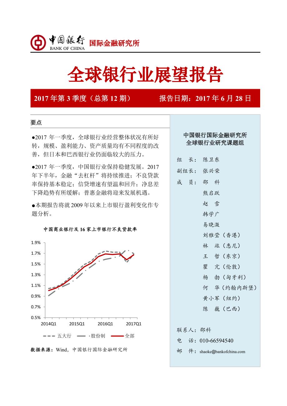 2017年Q3全球银行业展望报告_第1页