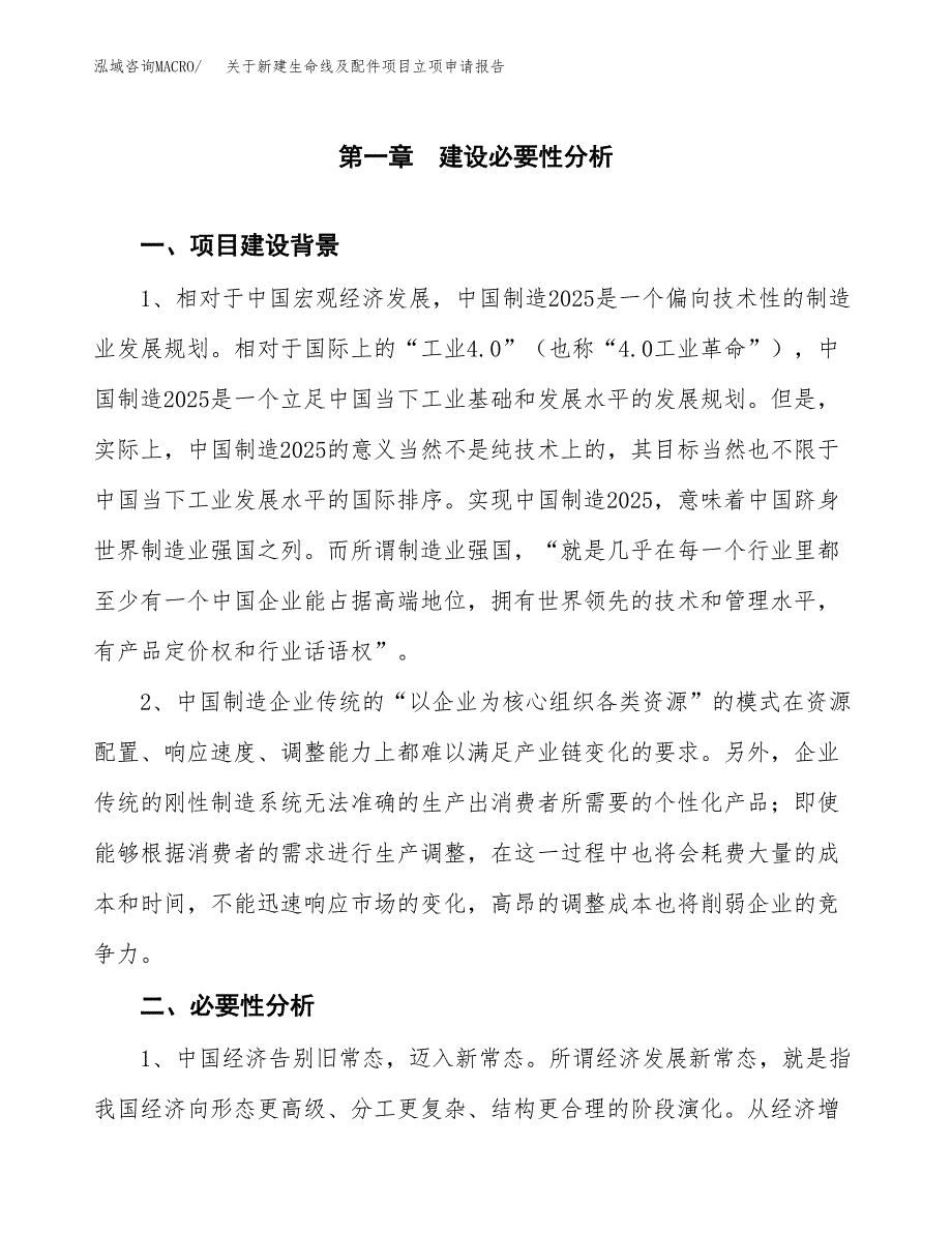 关于新建生命线及配件项目立项申请报告模板.docx_第2页