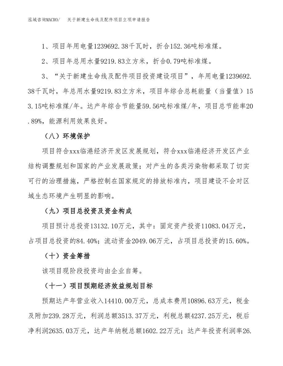 关于新建生命线及配件项目立项申请报告模板.docx_第5页