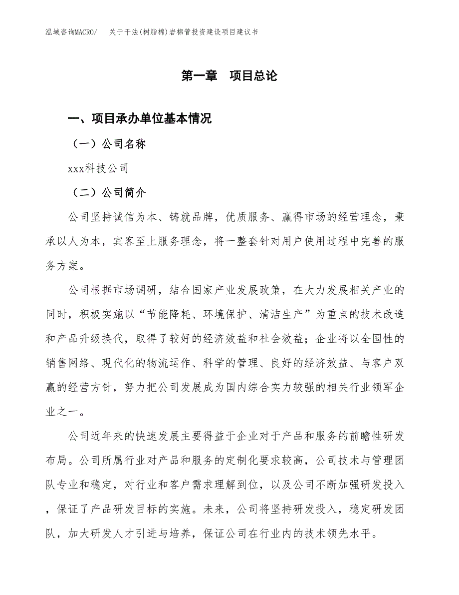 关于干法(树脂棉)岩棉管投资建设项目建议书范文（总投资16000万元）.docx_第3页