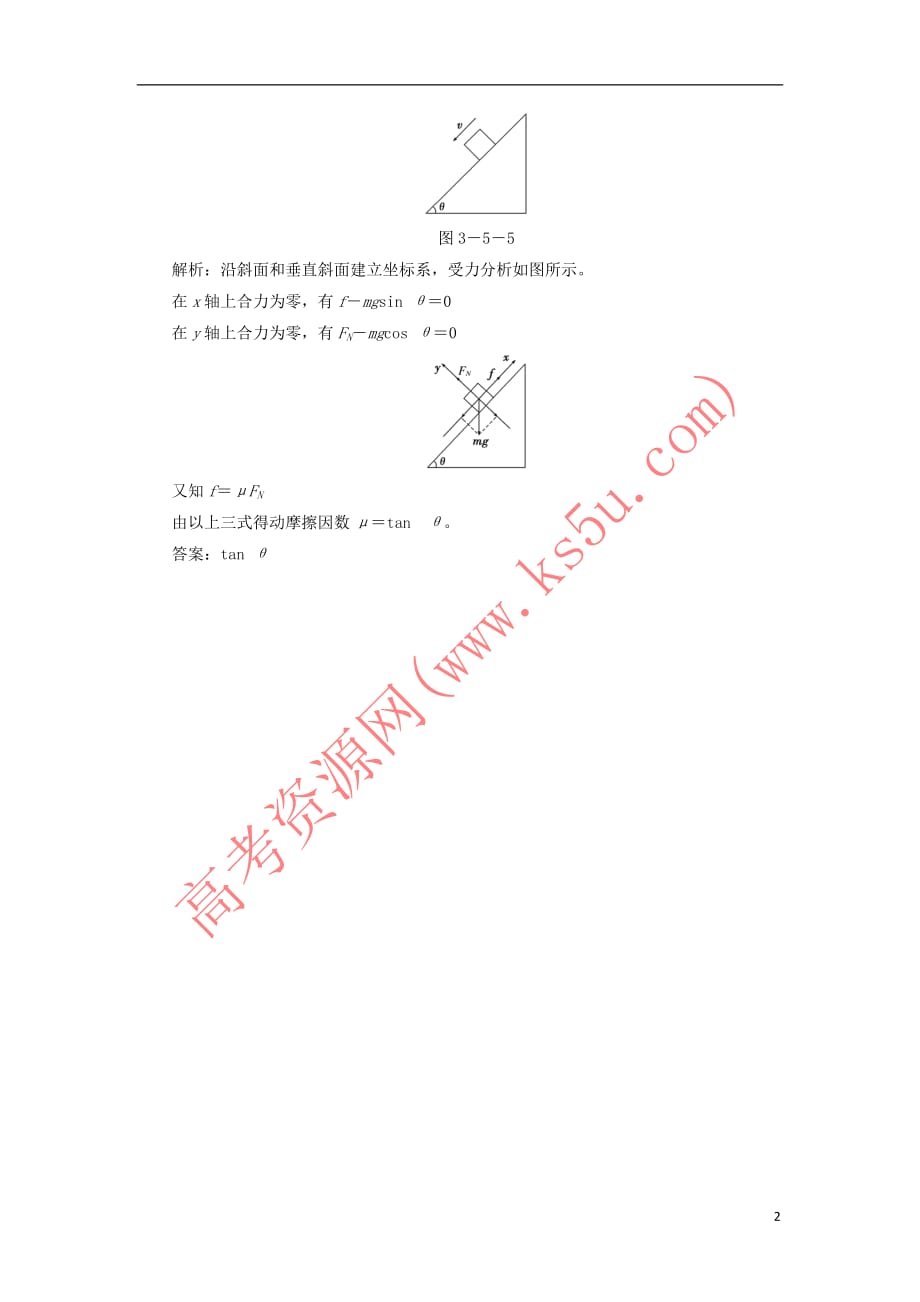 2017-2018学年高中物理 第三章 研究物体间的相互作用 第五节 共点力的平衡条件随堂基础巩固（含解析）粤教版必修1(同名9798)_第2页