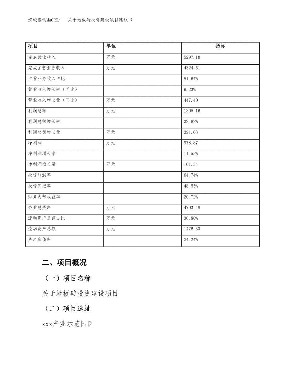 关于地板砖投资建设项目建议书范文（总投资3000万元）.docx_第5页