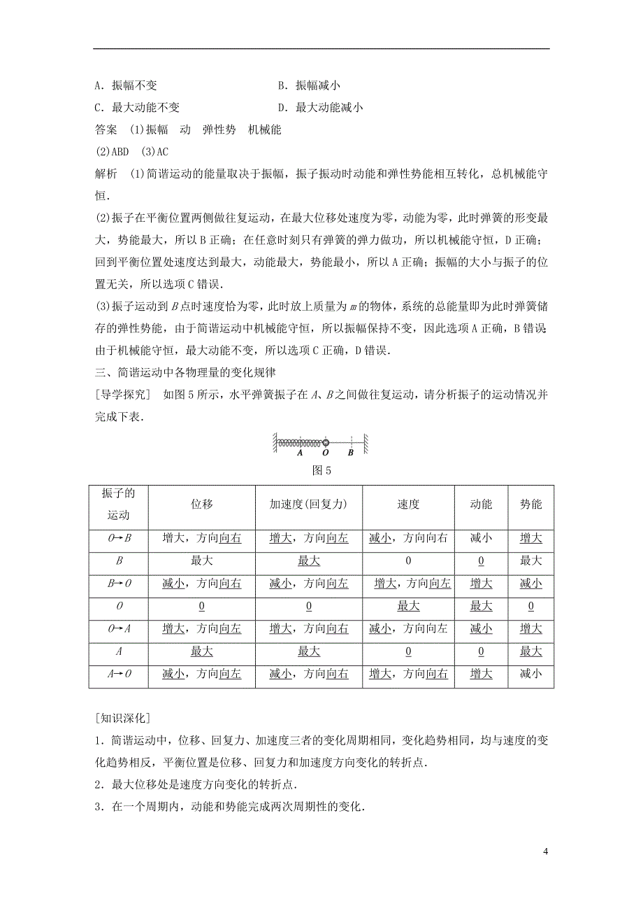 2017-2018学年高中物理 第1章 机械振动 1.2 探究物体做简谐运动的原因学案 沪科版选修3-4_第4页