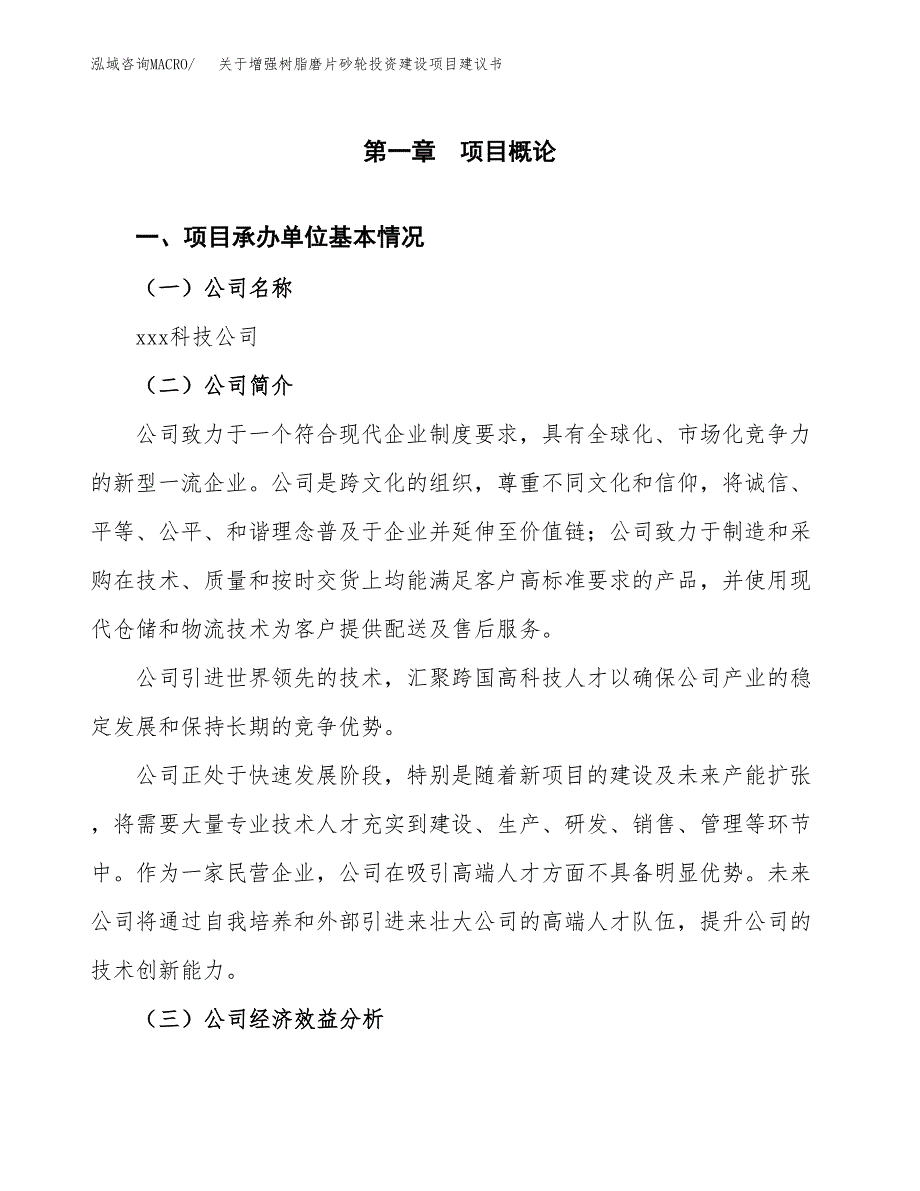 关于增强树脂磨片砂轮投资建设项目建议书范文（总投资18000万元）.docx_第3页