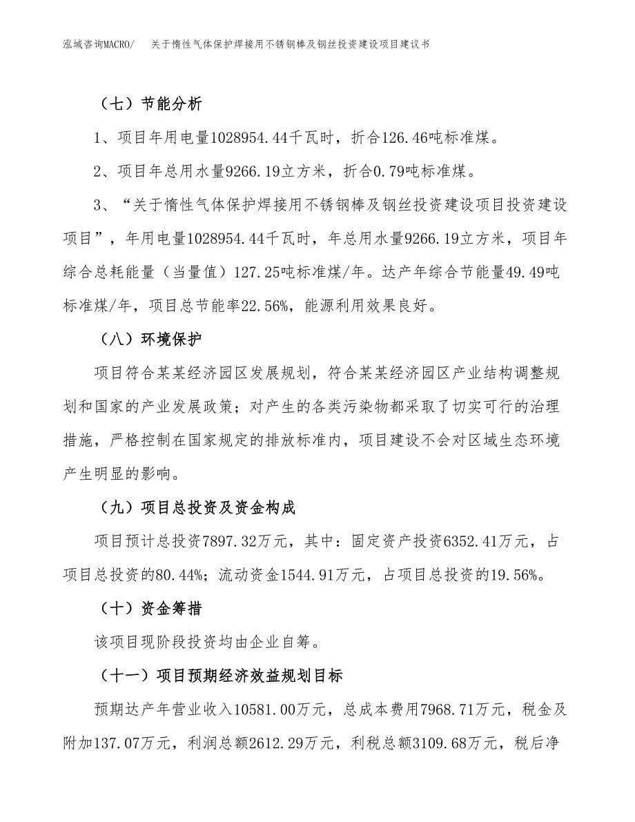 关于惰性气体保护焊接用不锈钢棒及钢丝投资建设项目建议书范文（总投资8000万元）.docx_第5页