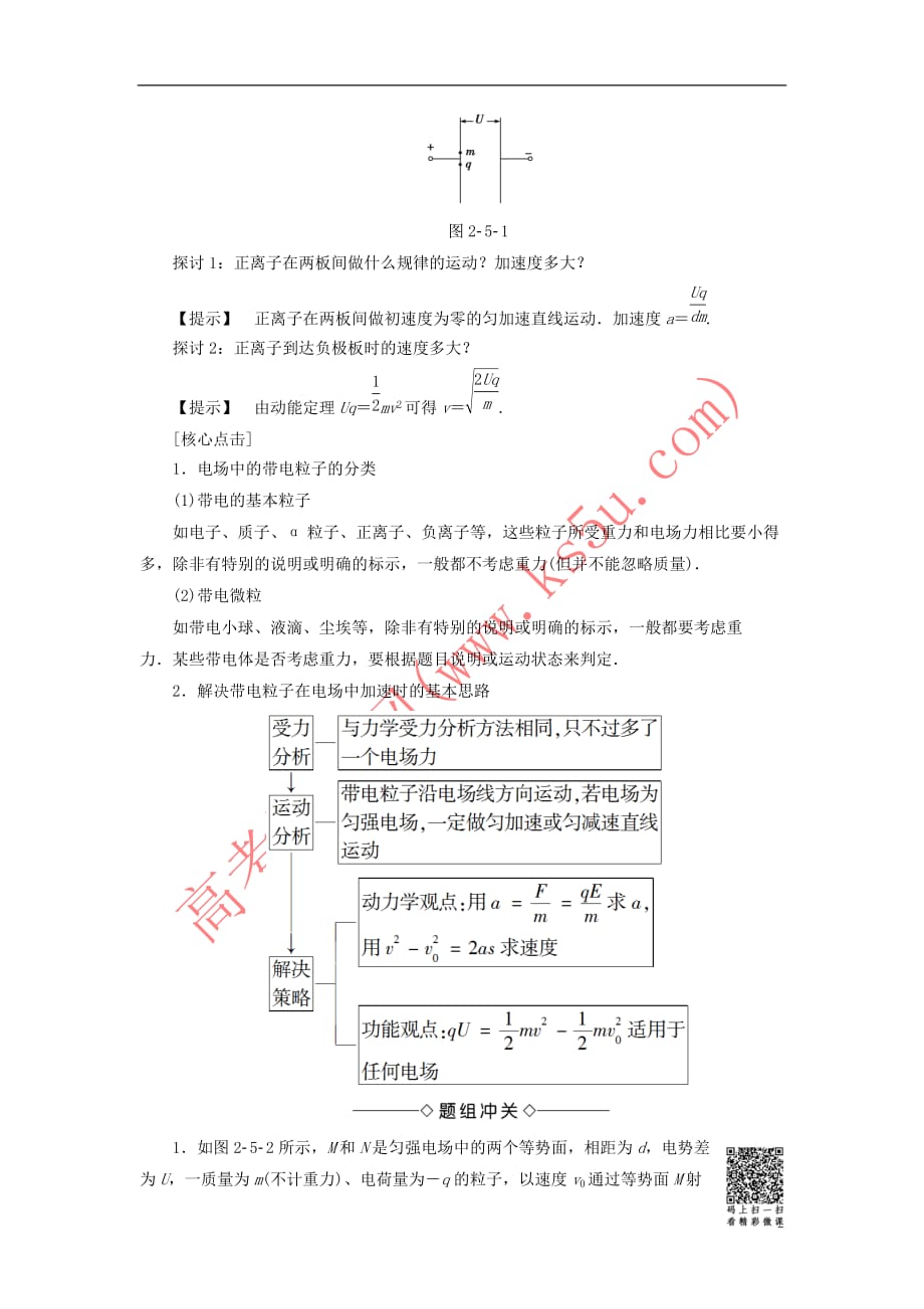 2017-2018学年高中物理 第2章 电场与示波器 2.5 探究电子束在示波管中的运动学案 沪科版选修3-1_第2页