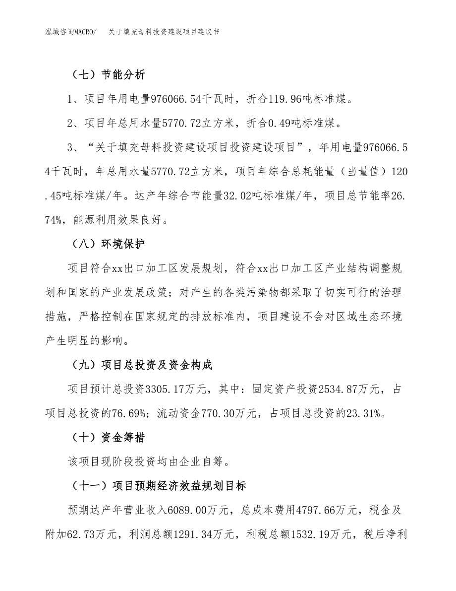 关于填充母料投资建设项目建议书范文（总投资3000万元）.docx_第5页