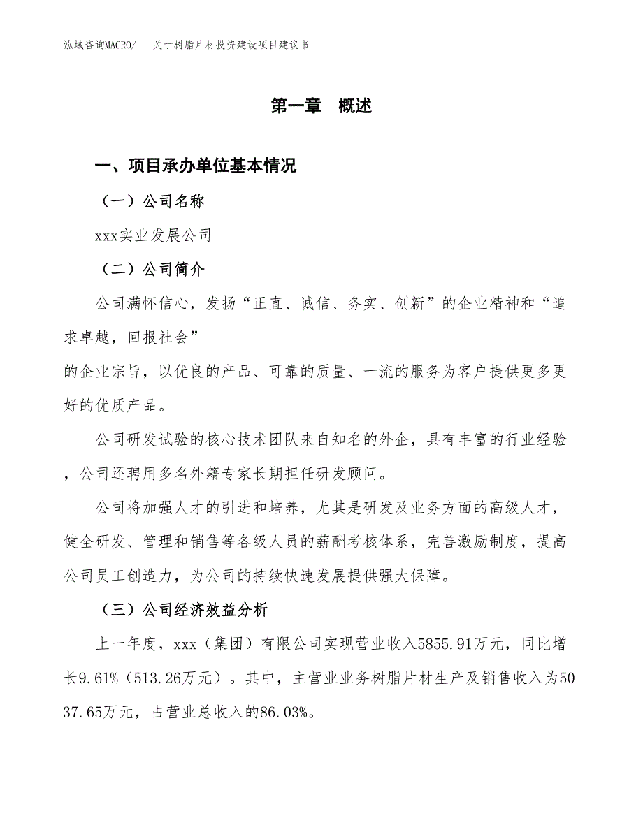 关于树脂片材投资建设项目建议书范文（总投资8000万元）.docx_第3页