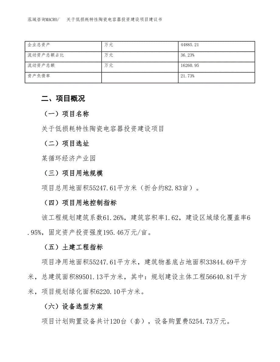 关于低损耗特性陶瓷电容器投资建设项目建议书范文（总投资20000万元）.docx_第4页