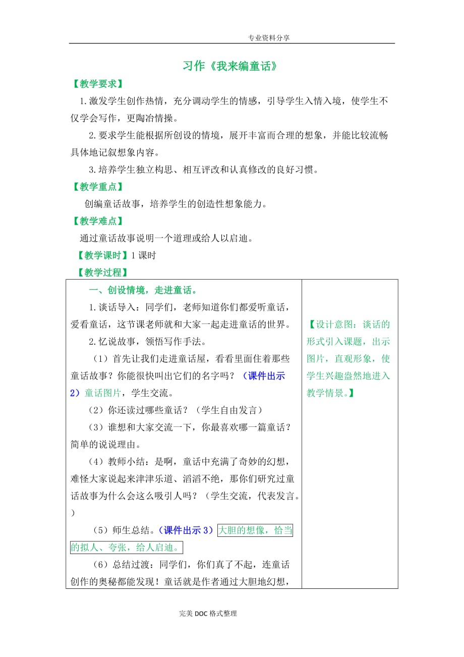 人版部编三年级（上册）习作_我来编童话_第1页